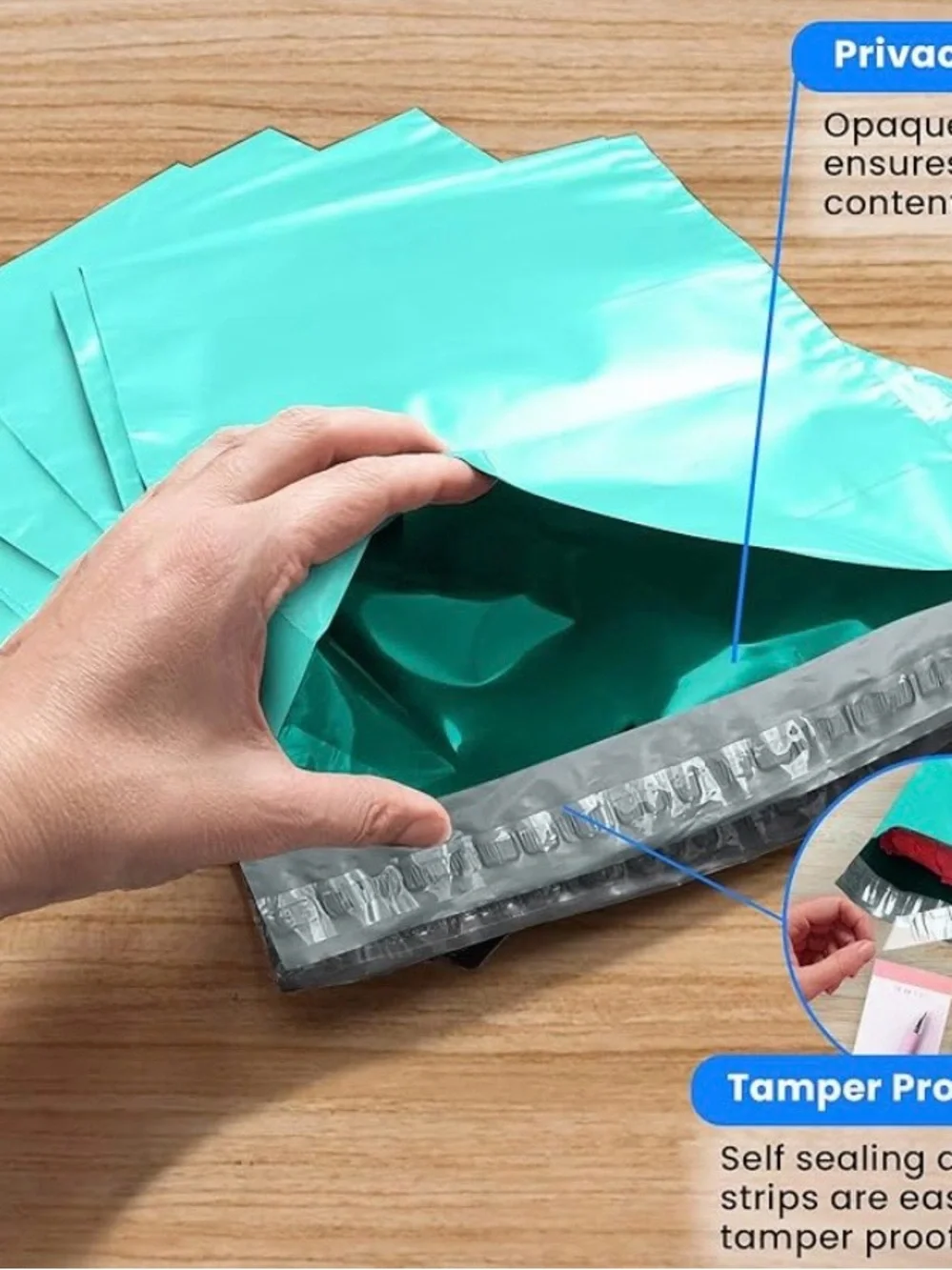 Aqua Blue Polymailers Bag - 10 Pack